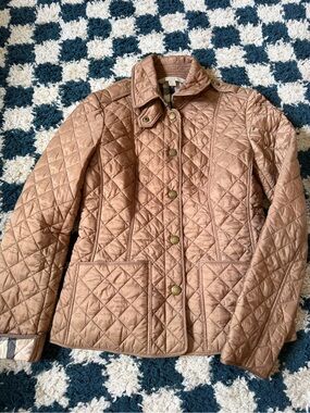 Burberry diamond quilted jacket in tan